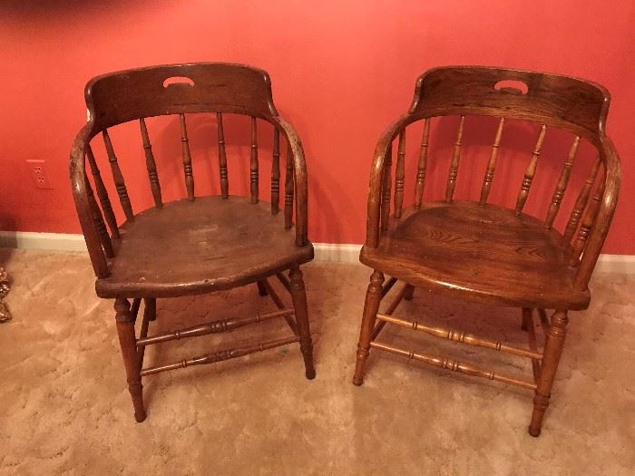 Pair of antique handmade captain's  chairs- been in the family before 1900