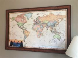 world map framed with magnets