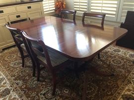 antique dining room set with 6 chairs including captain's char