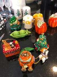 collection of slat and pepper shakers