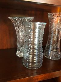 Lead crystal flower vases