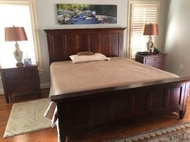 Hooker furniture bed bedroom suite. Mattress and Box  Spring not for sale.