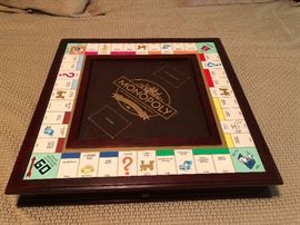 commemorative leather and wood Monopoly set (complete)