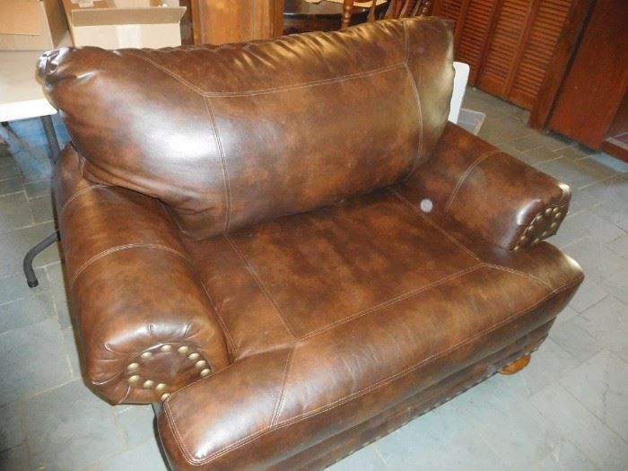 Leather loveseat
