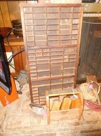 Antique printer's shelf