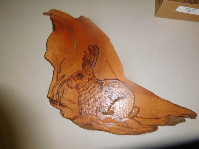 Signed wood piece