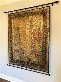 Beautiful - older painted tapestry in really good condition with new hanger