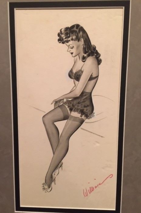Original Pin up Girl Illustrated by Dick Williams for Kleenex