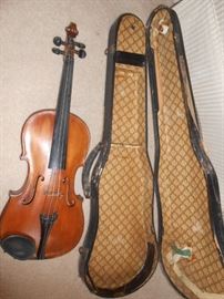 Violin with wood case