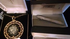 Vintage tie clips and cuff links