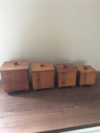 Mid Century Wooden Box Set, Woodpeoker Woodware