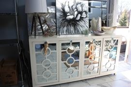 Super cute painted mirrored sideboard 