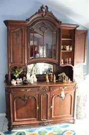 Walnut Deaux Corps Hutch   C. 1890 (Paris France)