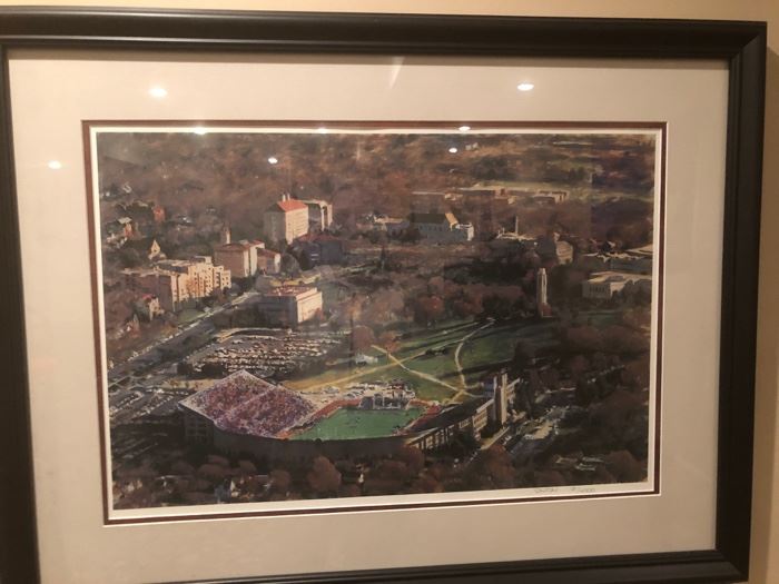 Kansas Campus/Memorial Stadium Watercolor~ Artist Jon Onion~ Numbered                           