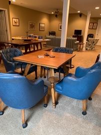 Unique Game Table with Leather chairs