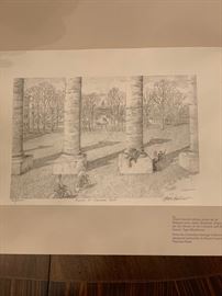 James Burkhart Print "Avenue of the Columns & the Historic Tiger Blockhouse" Missouri University Campus