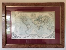 Atlas print with bird eye frame, beautiful!