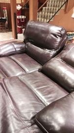 Dual controls leather recliner