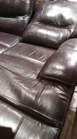 Dual controls leather recliner