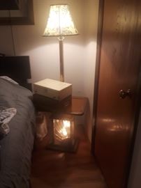 Retro lamp table with nightlight base. 