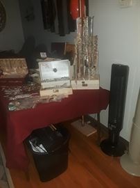 Lots of jewelry, 2 space heaters and a paper shredder.