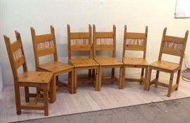 MD12P Set of 6 Solid Wood, Saguaro RibbedBacked Chairs
