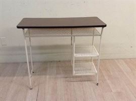 MD13Ow Vintage Metal Work Table with Laminated Top