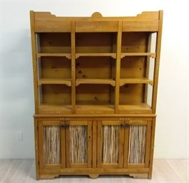 MD14O Wood TwoPiece Southwest Design China Cabinet