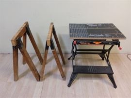 MD18L Black  Decker Workmate 550 and Pair of Sawhorses
