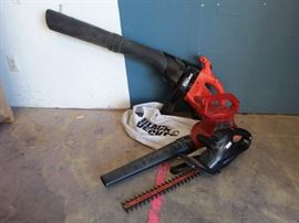 MD90L Black  Decker Leaf Hog Vacuum and Hedge Trimmer, and Toro Power Sweep