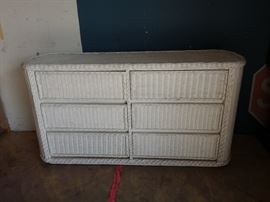 MD99P White Rattan Dresser