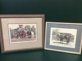 MD305F A Pair of Fran Odum Signed and Numbered Horse Prints
