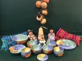 MD325F Diane Crafted Pottery Ware, Evez Signed Clay Statues, More