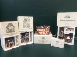 MD327F Dickens Village Series Church, Curiosity Shop, and More