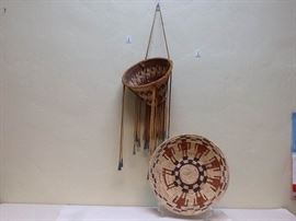 MD909E Native American Pieces  Burden Basket and Basket