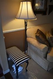 BENCH, FLOOR LAMP