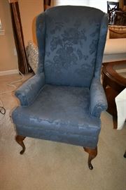 UPHOLSTERED WINGBACK CHAIR