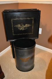 TV TRAY TABLE SET, WASTEBASKET
