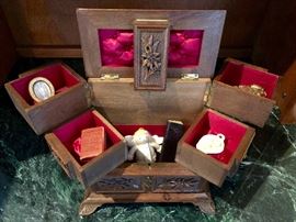 Black Forest Jewelry Box with hunt scene atop!