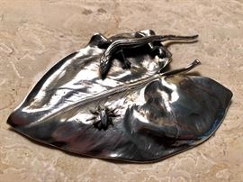 Etain Zinn Pewter, salamander and fly