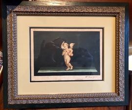 Signed "V. Bisogno" lower right. He was a well known Italian, late 19th and early 20th century Pompeii mural copyist. 
