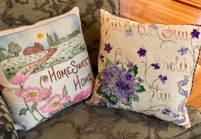 Awesome antique needlepoint pillows!