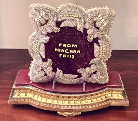 Antique Indian beaded pillow