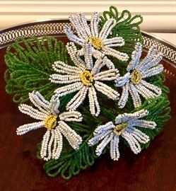French glass bead flowers