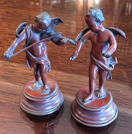 Bronze miniature angel figurines