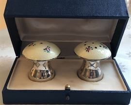 Salt and Pepper, sterling and enamel, Germany