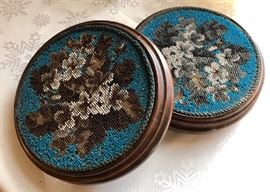 More antique beaded English clock stands