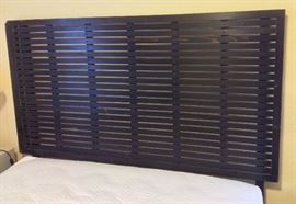 Queen size headboard - made from vintage shoji screen, 63" tall overall