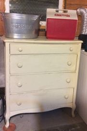 Painted dresser, drink tub & Igloo cooler