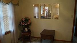 mirrors, floral, end and side tables